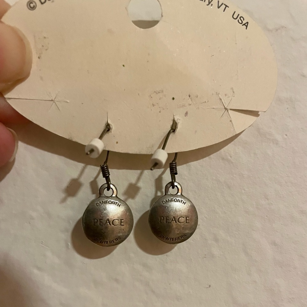 NWOT Danforth Pewter Engraved Earrings - Picture 8 of 8